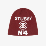 STÜSSY Men's Skullcap Number 4 Maroon