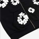 DENIM TEARS Cotton Wreath Zip Hoodie Black