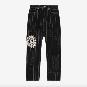 DENIM TEARS Men's Peace Patchwork 501 Black