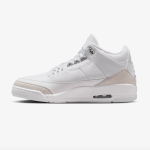 NIKE Men's Air Jordan 3 Retro White/Metallic Silver
