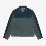 DENIM TEARS Men's Cotton Fleur De-Lis Denim Track Jacket Blue