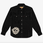 DENIM TEARS Men's Peace Patchwork Western Shirt Black